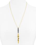Freida Rothman Chain Tassel Pave Pendant Necklace, 24