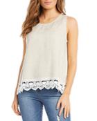 Karen Kane Lace Hem Linen Top