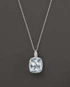 Aquamarine And Diamond Pendant Necklace In 14k White Gold, 18 - 100% Exclusive