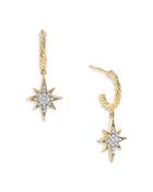 David Yurman Cable Collectibles North Star Drop Earrings In 18k Yellow Gold With Pave Diamonds