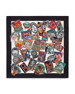 Salvatore Ferragamo Silk Postcard Print Scarf