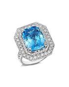 Bloomingdale's Blue Topaz & Diamond Statement Ring In 14k White Gold - 100% Exclusive