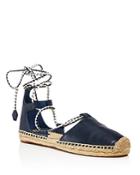 Tory Burch Positano Lace Up Espadrille Flats