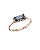 Bloomingdale's London Blue Topaz & Diamond Accent Stacking Ring In 14k Rose Gold - 100% Exclusive