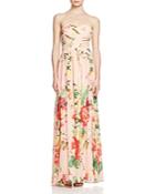 Js Collections Strapless Floral Gown