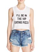 Private Party Vip Pizza Muscle Crop Tank