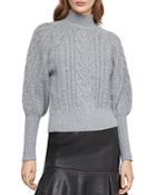 Bcbgmaxazria Bishop-sleeve Cable-knit Sweater
