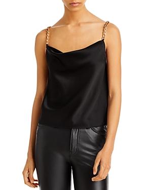 Alice And Olivia Harmon Satin Chain Strap Slip Tank