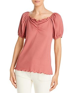 Status By Chenault Short Sleeve Sweetheart Neck Top