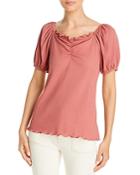 Status By Chenault Short Sleeve Sweetheart Neck Top
