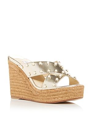 Jimmy Choo Women's Dovina 100 Espadrille Wedge Slide Sandals