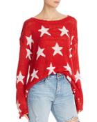 Wildfox Seeing Stars Distressed Boat-neck Sweater