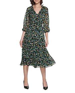 Karl Lagerfeld Paris Floral Chiffon Dress