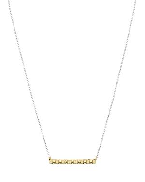 Argento Vivo Two-tone Studded Bar Necklace, 14