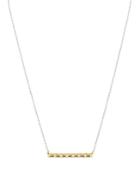 Argento Vivo Two-tone Studded Bar Necklace, 14