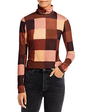 A.l.c. James Checkered Turtleneck Top