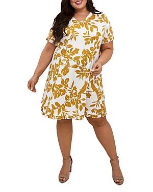 Maree Pour Toi Plus Floral Print Ruffled Dress