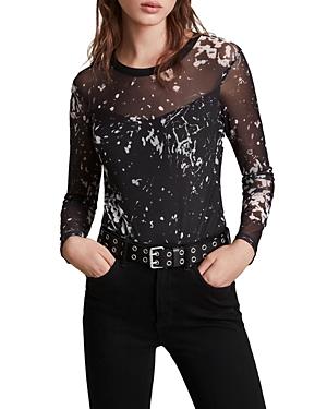 Allsaints Nora Printed Mesh Jumpsuit