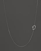 Kc Designs Diamond Side Initial D Necklace In 14k White Gold, .09 Ct. T.w.