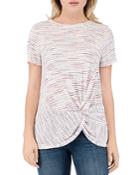B Collection By Bobeau Rachelle Striped Twist-front Tee