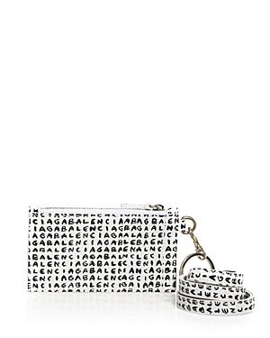 Balenciaga Graffiti Logo Print Leather Keychain Card Case
