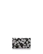 Loeffler Randall Tab Floral Embroidered Suede Clutch