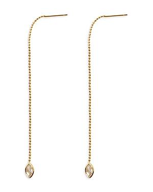 Argento Vivo Cubic Zirconia Beaded Chain Threader Earrings