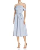 Joa Striped Poplin Off-the-shoulder Dress - 100% Bloomingdale's Exclusive