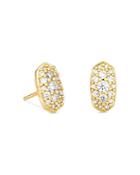 Kendra Scott Grayson Cubic Zirconia Stud Earrings In 14k Gold Plate