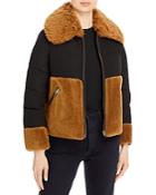 Yves Salomon Faux Fur Trimmed Puffer Coat