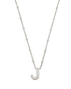 Kendra Scott Letter J Adjustable Pendant Necklace In Rhodium Plated, 19