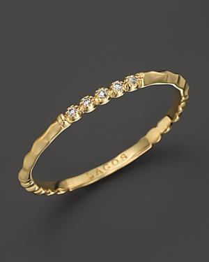 Lagos Sterling Silver & 18k Gold And Diamond Ring