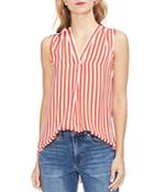 Vince Camuto Simple Striped V-neck Top