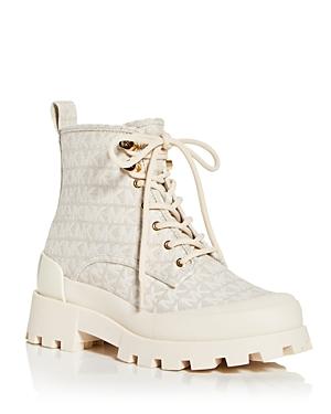 Michael Michael Kors Women's Logo Jacquard Payton Combat Boots