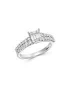 Bloomingdale's Round & Baguette Diamond Ring In 14k White Gold, 0.70 Ct. T.w. - 100% Exclusive