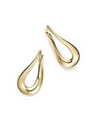 14k Yellow Gold Curved Oval Drop Earrings - 100% Exclusive