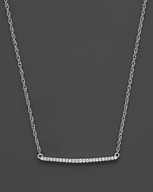 Diamond Bar Necklace In 14k White Gold, .10 Ct. T.w.
