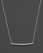 Diamond Bar Necklace In 14k White Gold, .10 Ct. T.w.