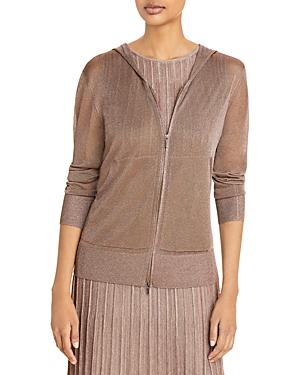 Fabiana Filippi Sheer Metallic Knit Hoodie