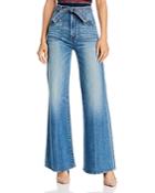 Mother The Roller Tie Patch Wide-leg Jeans In Popism