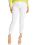 7 For All Mankind Roxanne Mid Rise Raw Hem Ankle Skinny Jeans In White Fashion