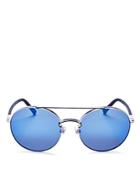 Valentino Mirrored Round Sunglasses, 55mm