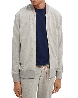 Scotch & Soda Organic Cotton Taped Regular Fit Full Zip Bomber Sweatshirt