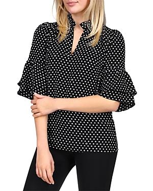 Michael Michael Kors Polka Dot Ruffle Cuff Top