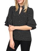 Michael Michael Kors Polka Dot Ruffle Cuff Top