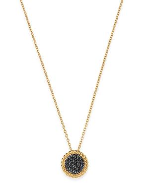 Bloomingdale's Black Diamond Disc Pendant Necklace In 14k Yellow Gold, 0.2 Ct. T.w. - 100% Exclusive