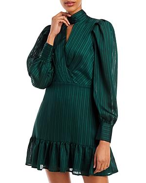 Aqua Tonal Stripe Keyhole Ruffle Hem Dress - 100% Exclusive