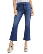 Jen7 By 7 For All Mankind Cropped Kick Flare Jeans In Blue Haze