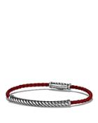 David Yurman Cable Leather Bracelet In Red