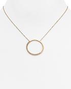 Michael Kors Open Circle Pave Pendant Necklace, 16